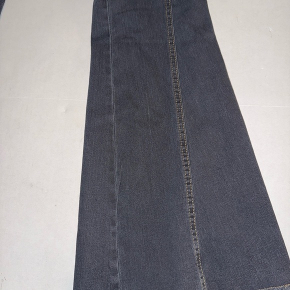 Allegra K High Waisted Wide Leg Size XS Baggy Frayed Boho Jeans NWT Dark Gray - Picture 3 of 10